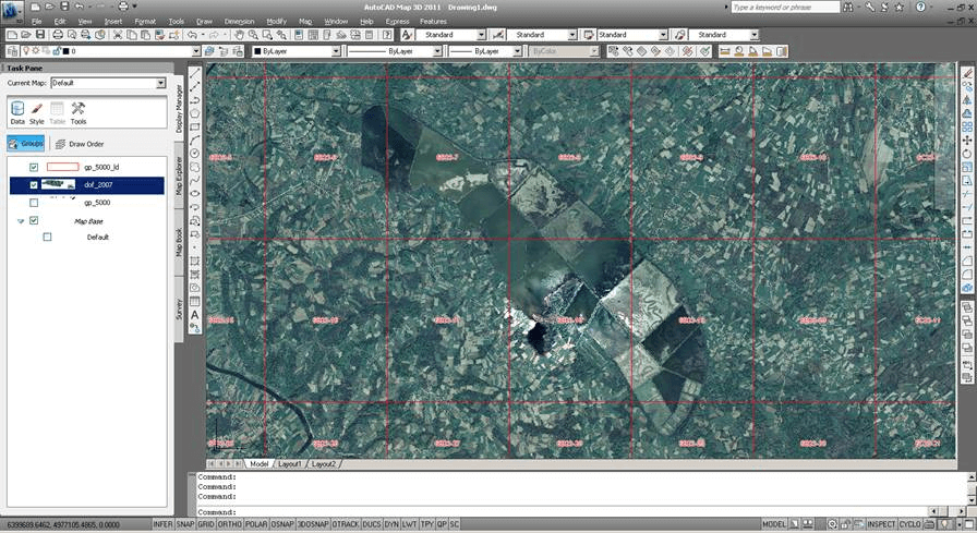 Overlaying raster and vector layer/geodetic state map grid